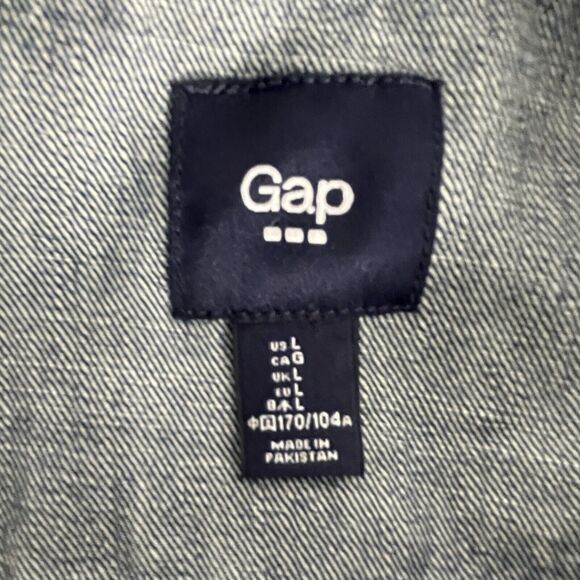 Gap 1969 Classic Denim Blue Jean Icon Button Front Women's Jacket Size L - Picture 3 of 7